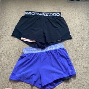 Two pack of Nike running shorts